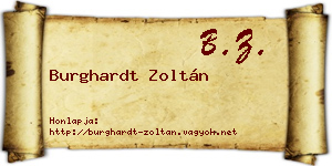 Burghardt Zoltán névjegykártya